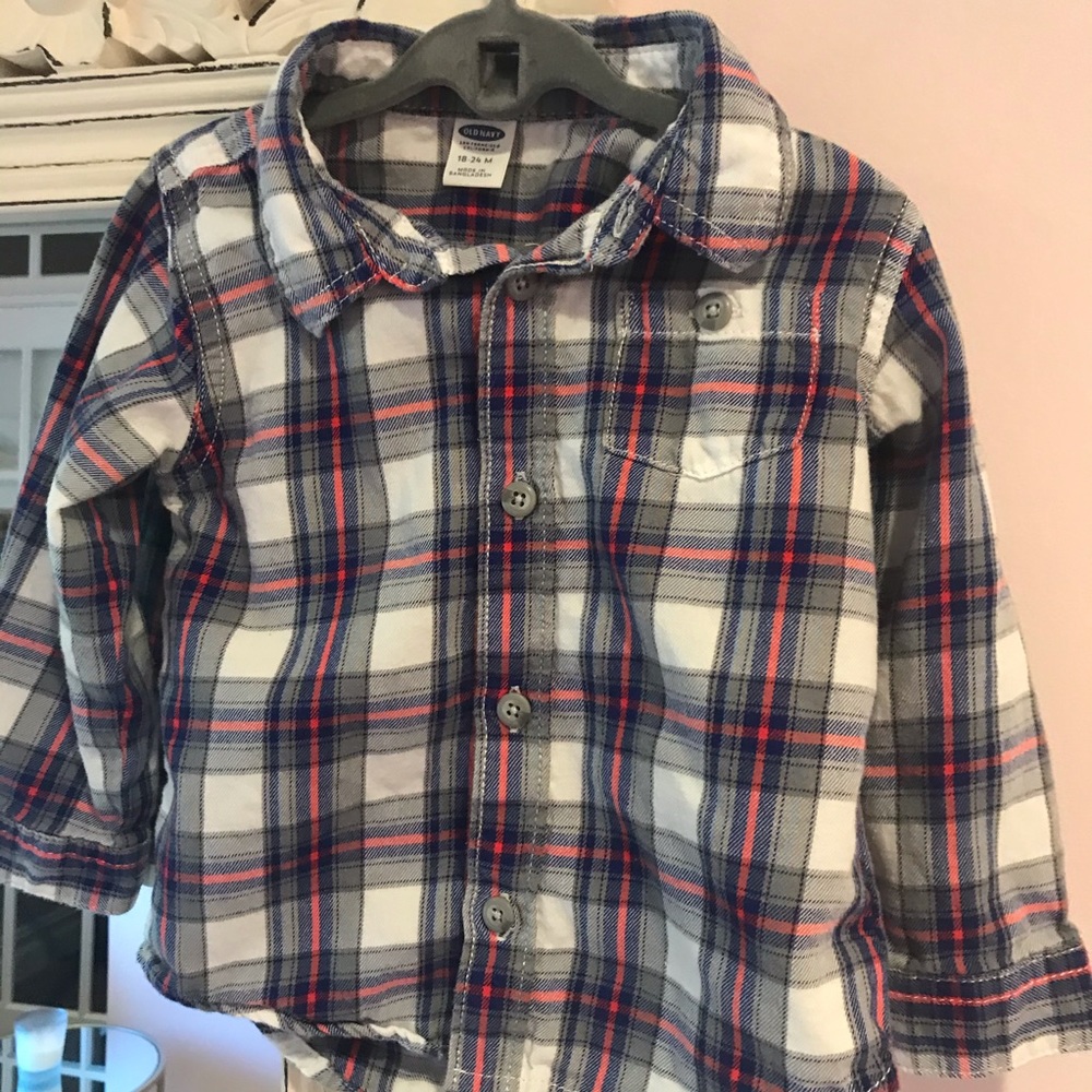 Old Navy “flannel” shirt size 18-24 months